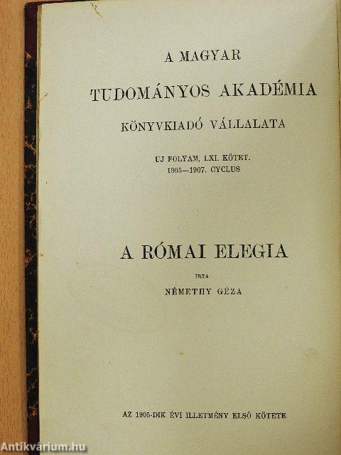 A római elegia