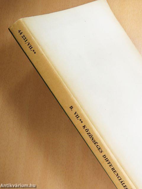 Műszaki matematikai gyakorlatok B. VII./2.