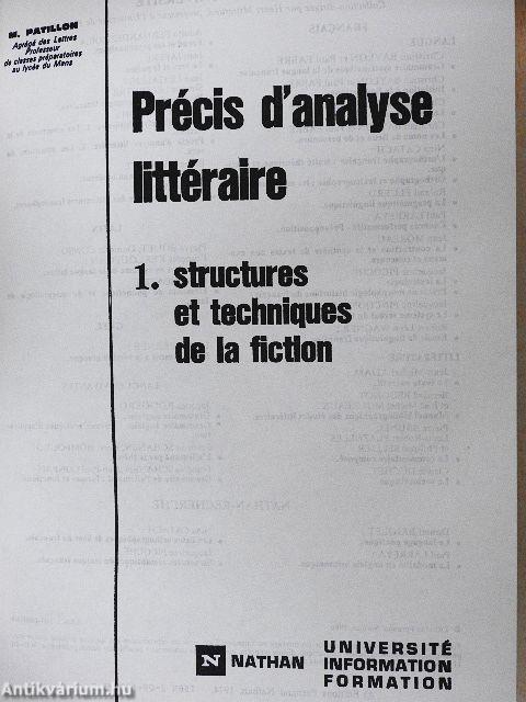Précis d'analyse littéraire 1.