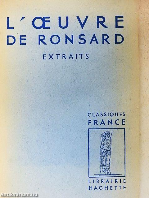 L'Oeuvre de Ronsard