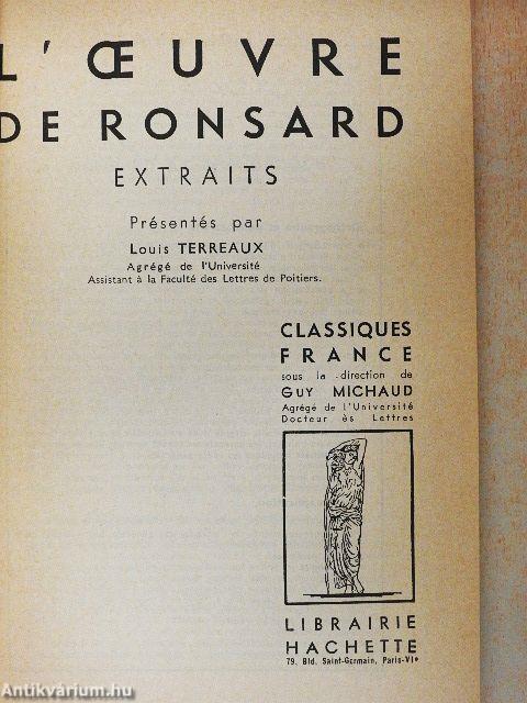 L'Oeuvre de Ronsard