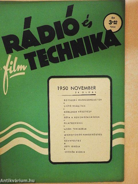 Rádió és filmtechnika 1950. november