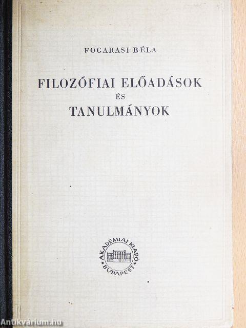 Filozófiai előadások és tanulmányok