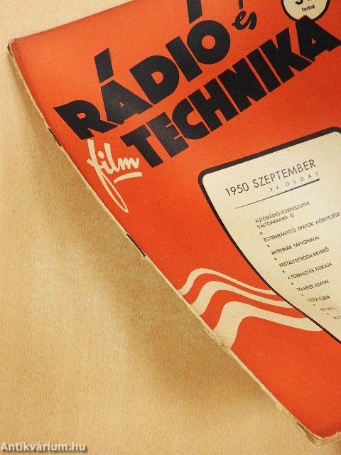 Rádió és filmtechnika 1950. szeptember