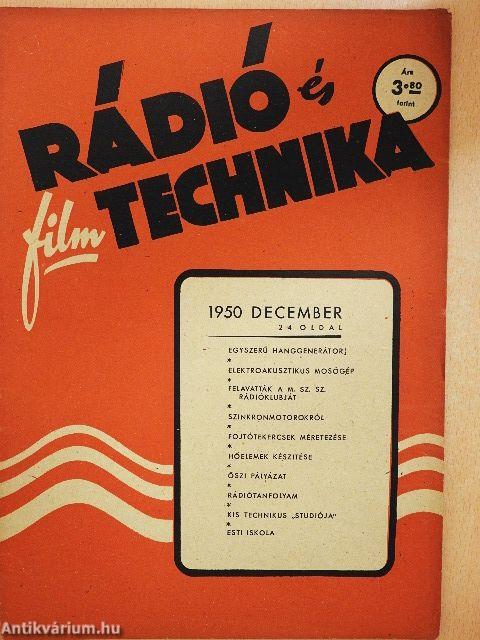 Rádió és filmtechnika 1950. december