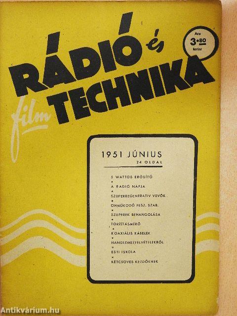 Rádió és filmtechnika 1951. június