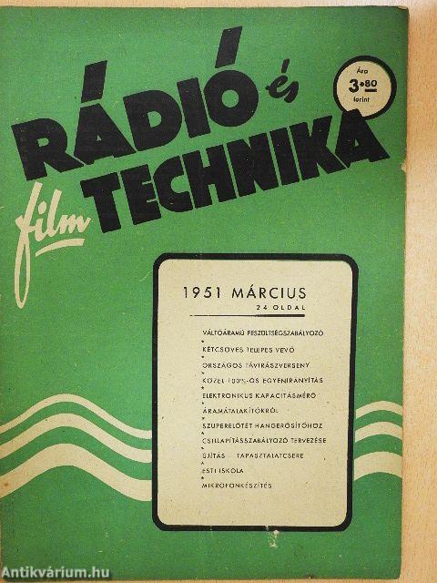 Rádió és filmtechnika 1951. március