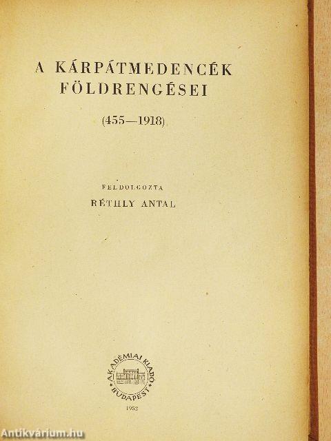 A Kárpátmedencék földrengései