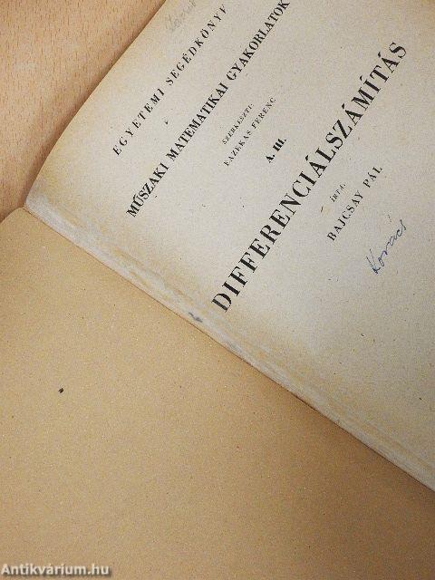 Műszaki matematikai gyakorlatok A. III.