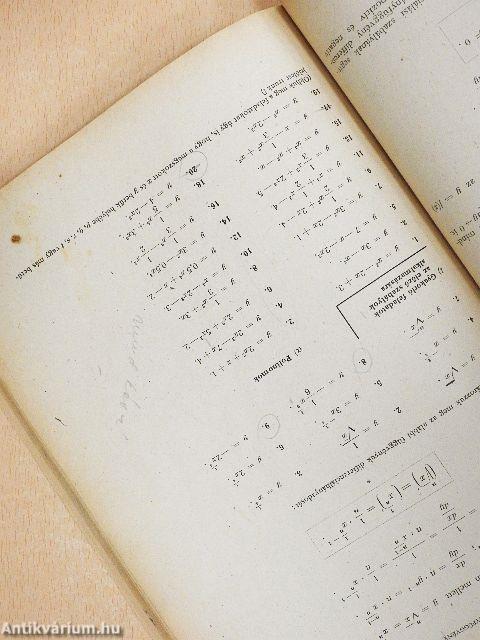 Műszaki matematikai gyakorlatok A. III.