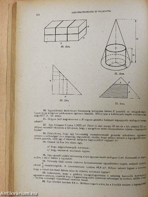Műszaki matematikai gyakorlatok A. III.