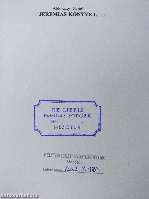 Jeremiás könyve I.