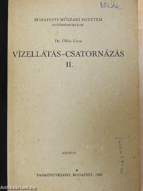 Vízellátás-csatornázás II.
