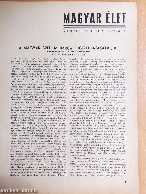 Magyar Élet 1940. január