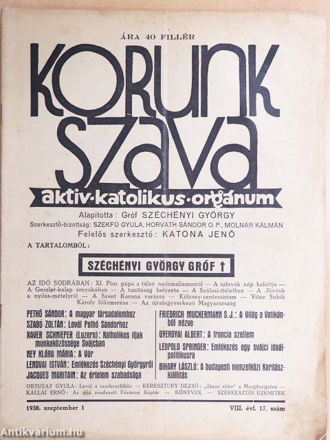 Korunk Szava 1938. szeptember 1.