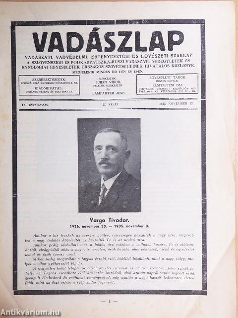 Vadászlap 1935. november 15.