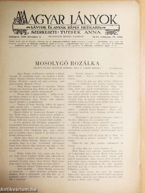 Magyar Lányok 1939. december 3.