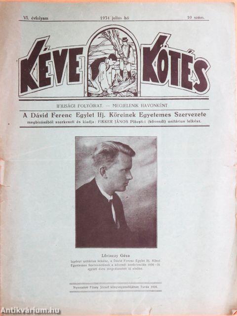 Kévekötés 1934. július