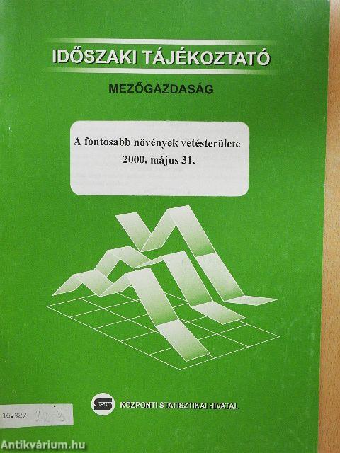 A fontosabb növények vetésterülete