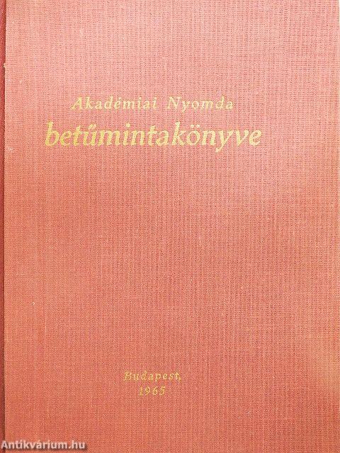 Akadémiai Nyomda betűmintakönyve