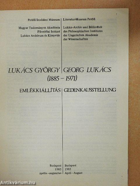 Lukács György 1885-1971