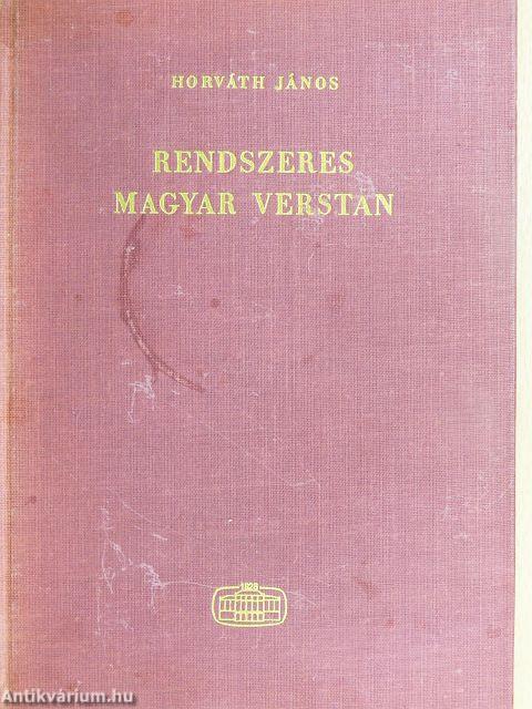 Rendszeres magyar verstan