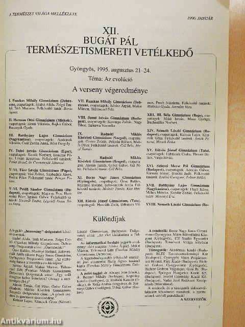 Természet Világa 1996. január-december