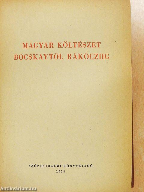Magyar költészet Bocskaytól Rákócziig