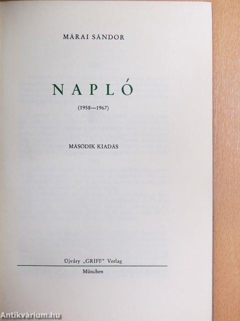Napló 1958-1967