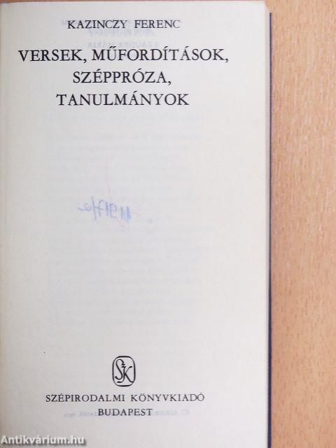 Kazinczy Ferenc művei I-II.