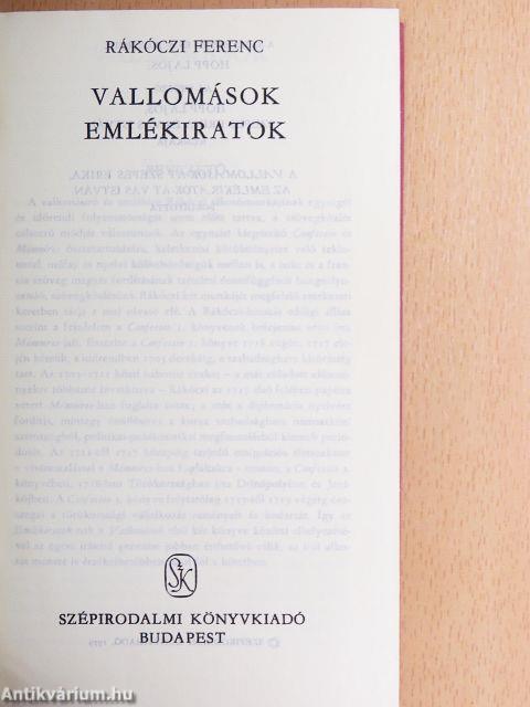 Vallomások, emlékiratok