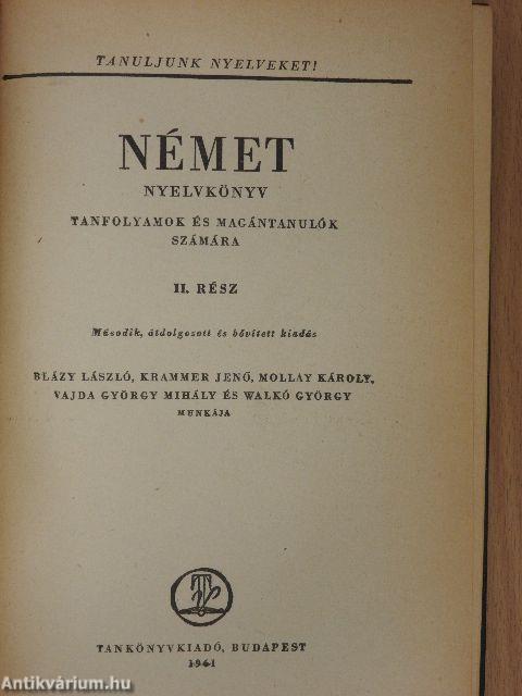 Német nyelvkönyv haladók számára