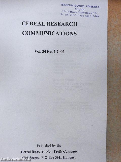Cereal Research Communications 2006/1. I.