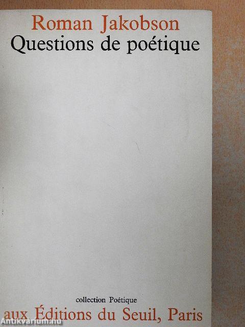 Questions de poétique