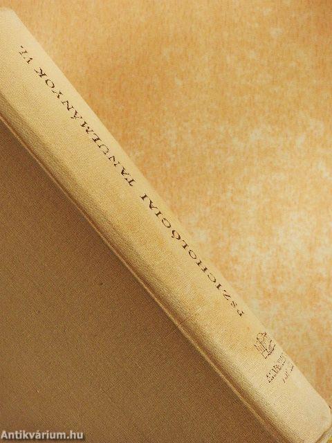 Pszichológiai tanulmányok VI.