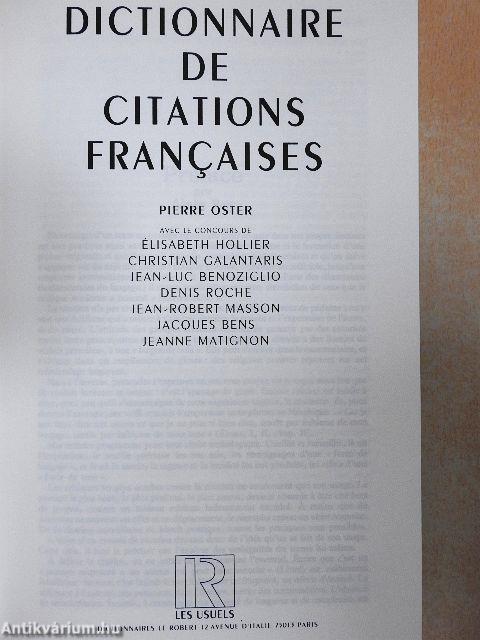Dictionnaire de Citations Francaises