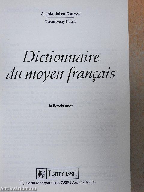 Dictionnaire du moyen francais
