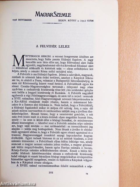 Magyar Szemle 1938. november