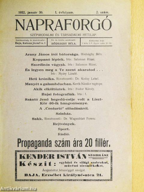 Napraforgó 1932. január 30.