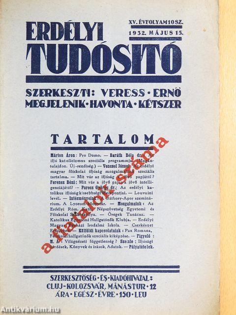 Erdélyi Tudósitó 1932. május 15.