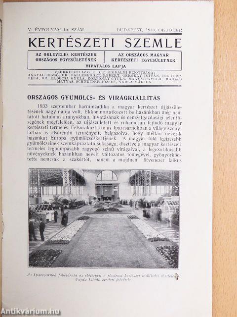 Kertészeti Szemle 1933. október