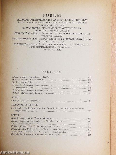Forum 1947. november
