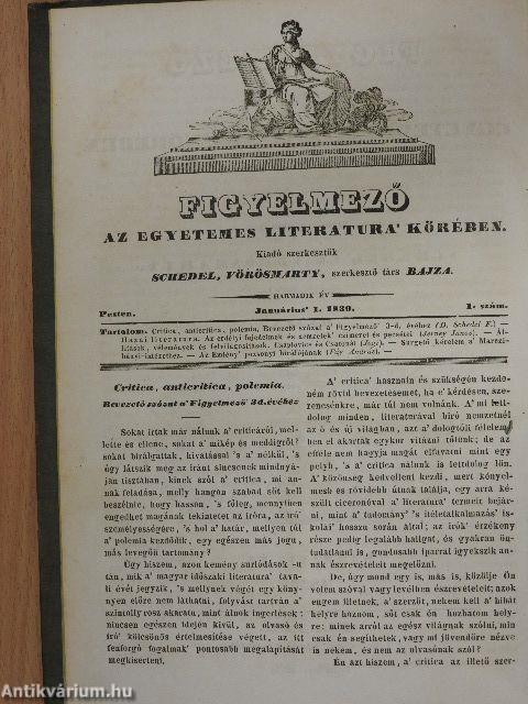 Figyelmező az egyetemes literatura' körében 1839. január-december