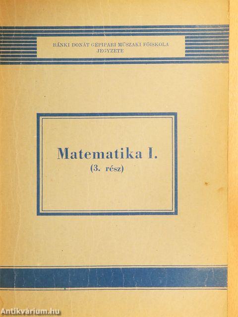 Matematika I/3.