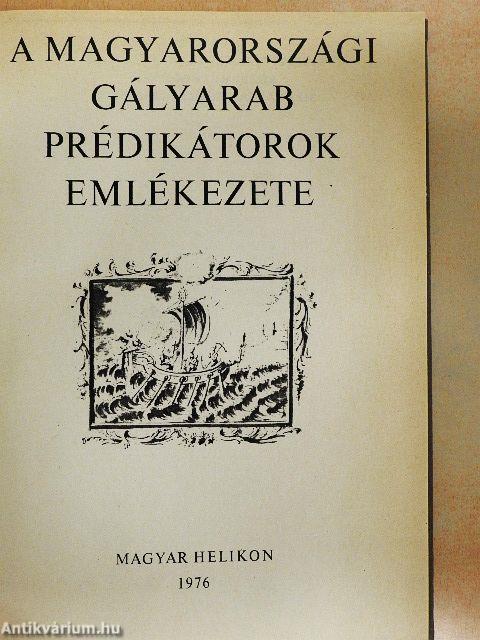 A magyarországi gályarab prédikátorok emlékezete