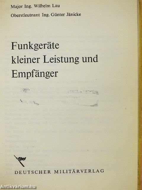 Funkgeräte kleiner Leistung und Empfänger