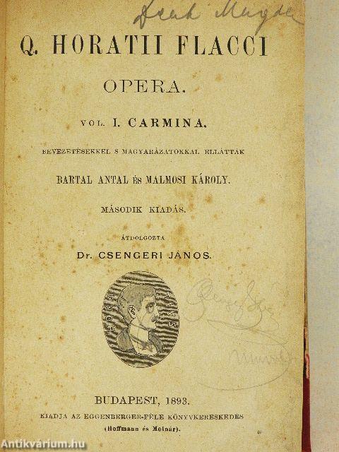 Q. Horatii Flacci opera I-II.