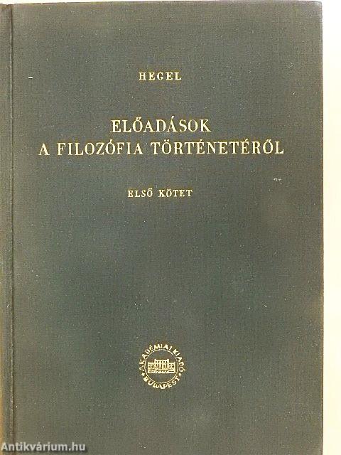 Előadások a filozófia történetéről I-III.