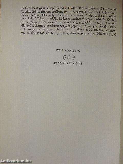 Thomas Mann művei I-XII.