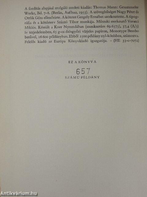 Thomas Mann művei I-XII.
